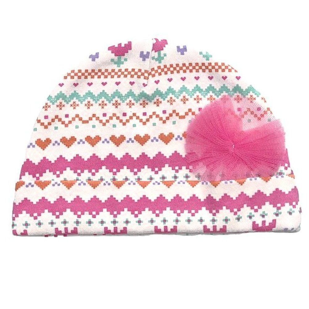 printed Pom Pom Infant Cap